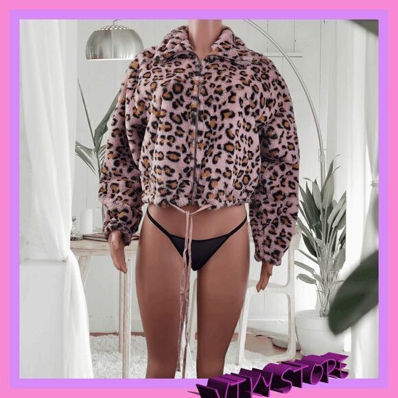 NWT {Victoria's Secret} Cozy Elegance:  Faux Fur Bomber, Size Small NWT - Picture 2 of 7